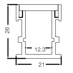 Alternative view of LR208-EX Aluminium Extrusion and Lens