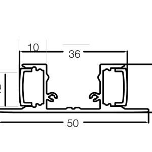Alternative view of LR212-EX Aluminium Extrusion and Lens