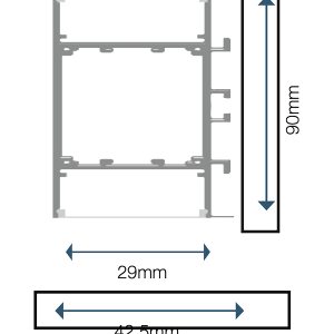 Alternative view of LR216-EX Aluminium Extrusion and Lens