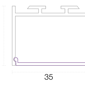 Alternative view of LR251-EX Aluminium Extrusion and Lens
