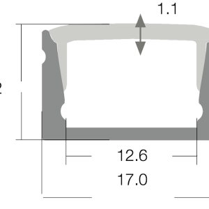 Alternative view of LR260-EX Aluminium Extrusion and Lens